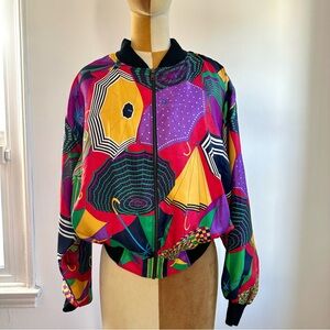 Vintage 80s/90s Ming’s Fashion Satin Bomber Windbreaker Jacket One Size